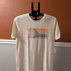Marine Layer Cream Tee with Rainbow Graphic